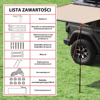 Einparts Dakwant Eptent01 Voor Off-Road Kamperen Waterdicht 2M X 3M