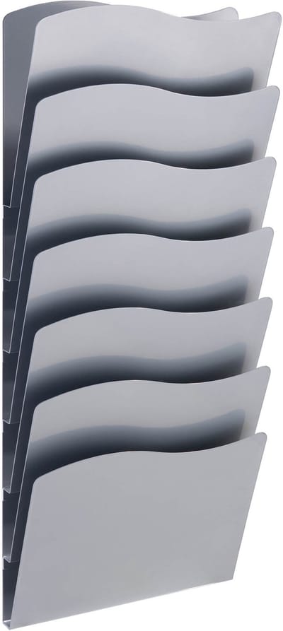 Zilveren Brochurehouder / Wandfolderhouder - Wand 7 x A4