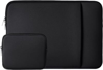Laptophoes / Sleeve - 15.6 Inch - 2-Delige Extra Vak - Laptop Sleeve Met Etui - Laptoptas Dames / Heren - Macbook Hoes Met Ritssluiting - Laptophoes - Laptop Case - Laptop Cover - Zwart - Schokbestendig - Krasbestendig - Duurzaam
