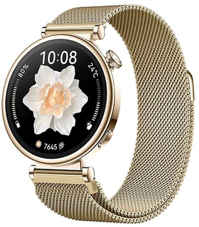 Stravo Smartwatch Milanees bandje 18mm – Garmin Vivoactive 4s / Vivomove 3s / Venu 2s / 3s / Forerunner 255s / 265s / Venu 4 - 41mm - Luxe Milanese Horlogebandje voor Huawei Watch GT 6 / GT 5 / GT 4 (41mm) / GT 5 Pro/ Watch 5 (42mm) - Champagne