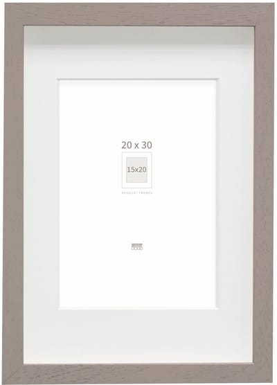 Deknudt Frames Fotolijst - taupe met passe-partout - 15x20 / 20x30 cm