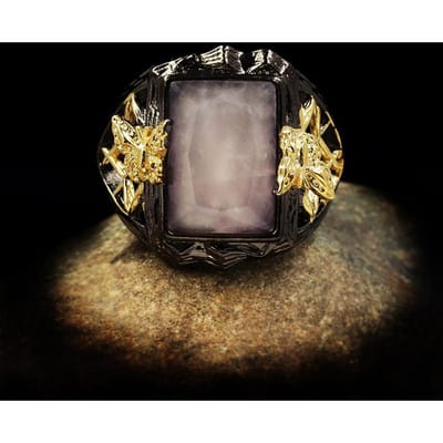 Elegante Smaak zilver rode zirkonia Ring Duivenbloed Rood Toermalijn Ring Zwart Goud Tweekleurig Ingelegd Kleur Schat Ring vrouwen 10 gray