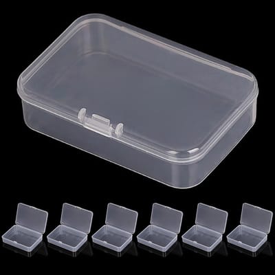 Dailygoods- Opbergdozen 6 Stuks - Rechthoekige Plastic - Transparant - Organisator Dozen - Voor Sieraden/Kleine Voorwerpen - 11,5 x 8,6 x 2,8 cm