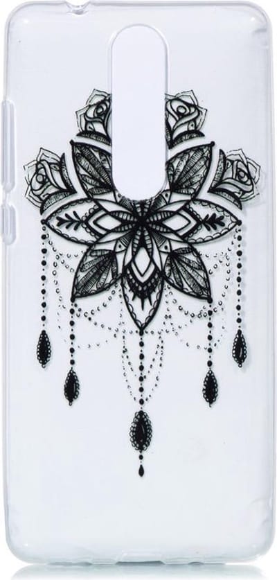 Shop4 - Nokia 5.1 (2018) Hoesje - Zachte Back Case Lotus Zwart