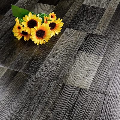 Zelfklevende Vinyl Tegels voor Vloeren in Zwart - Ideaal voor Keuken en Badkamer - Houtlook Design 30x30CM, Set van 5 Stuks