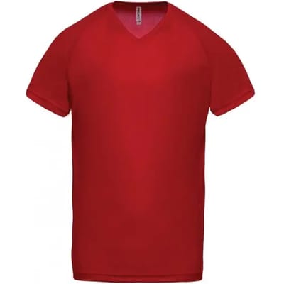 PROACT® Heren-sport-t-shirt V-hals PA476 - Red - M