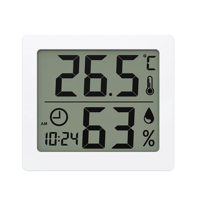 Ynkkvre -Hygrometer - Luchtvochtigheidsmeter - Thermometer Binnen - Digitale Thermometer Hygrometer voor Binnen – Groot 3,1 Inch LCD Scherm – Temperatuur- en Luchtvochtigheidsmeter met Hoge Nauwkeurigheid – Wit