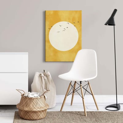 Canvas print DD123158 Sunshine A.S. Création 0,5 x 0,7 m Geel Kantoor Hal/Gang Keuken Slaapkamer Woonkamer