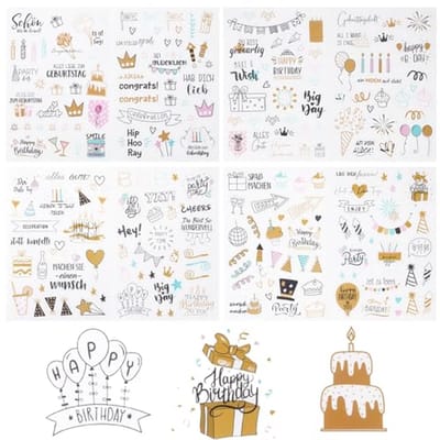 Verjaardag Stickers - Decoratie Stickers - Album Decoratie - Individueel Ontworpen - 225 Stuks - Roze