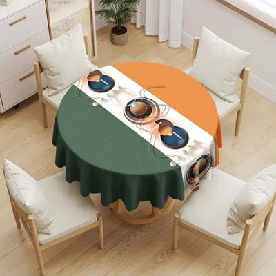 Rond Tafelkleed Waterdicht Oliebestendig Wasbaar PVC Tafelkleed Uitwisbaar Hittebestendig Minimalistisch Huishoudelijk Tafelmat Diameter 120cm