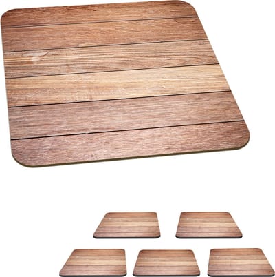 Onderzetters voor glazen - Eikenhout - Planken - Patronen - 10x10 cm - Glasonderzetters - 6 stuks