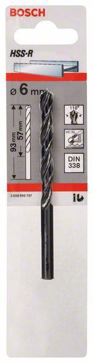 Bosch - Metaalboren HSS-R, DIN 338 6 x 57 x 93 mm