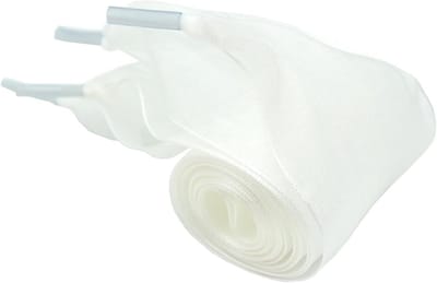 4 cm brede platte veters, lintveters van organza, 120 cm, 140 cm