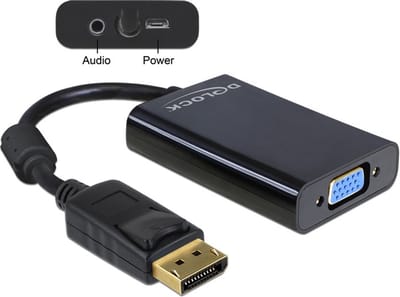 DeLOCK AV / multimedia paneel DisplayPort male > VGA 15 pin female - DisplayPort AV / multimedia paneel - 21 cm