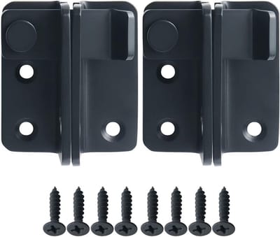 2 stuks - Slot - 60*54*27 mm - roestvrijstalen deurslot - schuifgrendel met veiligheidsgrendel - linkse schuifgrendel - met schroeven - voor schuifkast, dierenkooi, tuin, badkamer, garagedeur, schuifdeur - zwart