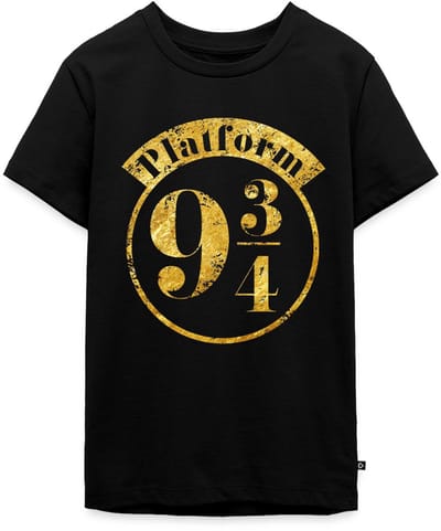 Harry Potter Perron 9 3/4 Faux Gouden Textuur Premium T-Shirt Tiener