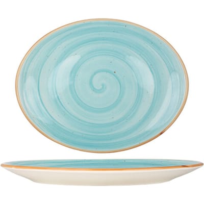 Bonna Serveerschaal - Aqua - Porselein - 31x24 cm - set van 2