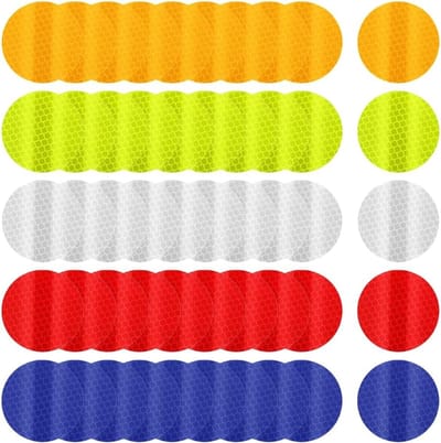 50 Stuks Veiligheidsreflecterende Stickers, Waterdichte Zelfklevende Reflectietape voor Auto's, Waarschuwingsstickers en Reflectoren voor Verhoogde Zichtbaarheid