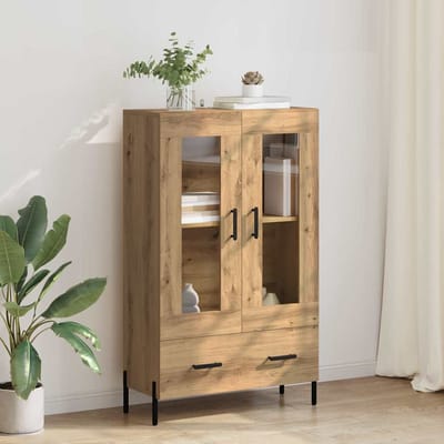 vidaXL - Highboard - CORONA - Artisan - Eiken - 69,5 - x - 31 - x - 115 - cm - Bewerkt - hout