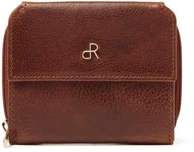 Damesportemonnee Leer Compact met Rits & Overslag | 8 Pasjesvakken, Muntgeldvak & RFID | dR Amsterdam | 28179