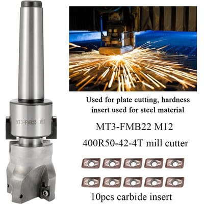 Metaal Nauwkeurigheid Draaimachine Gereedschap MT3-FMB22 Houder Vlakfreesdoorn 10 STUKS Carbide Inzetstukken Draaien
