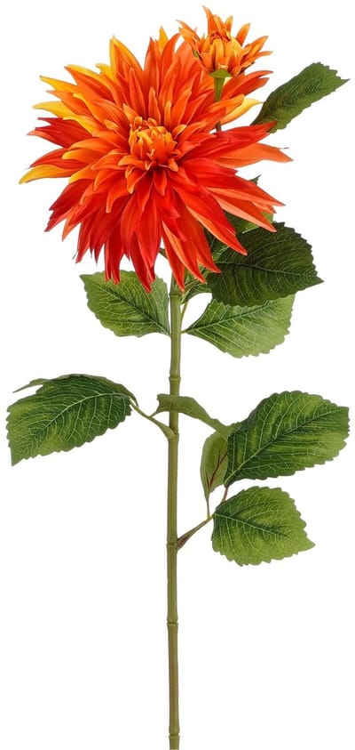 Mica Decorations Kunstbloem Dahlia Artistic - H74 cm - oranje - kunststof - stelen kunstbloemen - boeket - bloemetjes