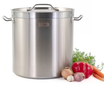 HCB® - Professionele Kookpan - 20 liter - Inductie - Gas - Electrisch - Grote RVS / INOX pan - Soeppan - Horeca pannen - Kookpot - Ø31.5 cm x H31.5 cm - 4.1 kg - 8676