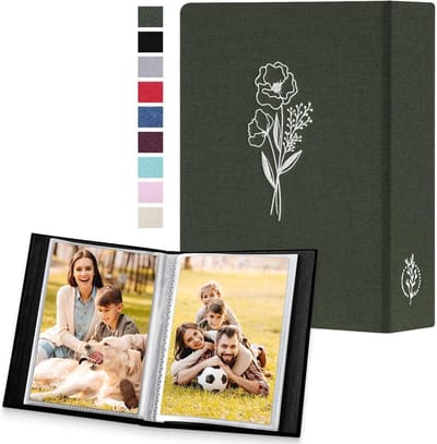 Klein Fotoalbum voor 100 Foto's, Linnen Cover, Geschikt voor 10 x 15 cm Portretfoto's, Set van 2 Stuks, Perfect voor Herinneringen en Organisatie
