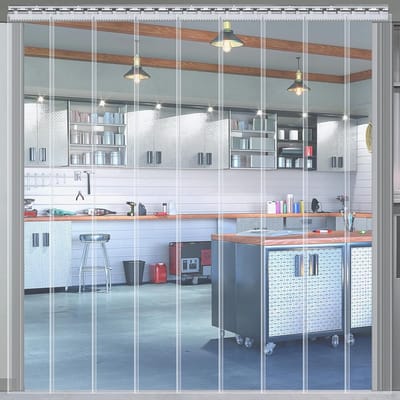 Afdekzeil PVC - Transparant Gordijn - Magazijn Afscherming - 9 Sterke Panelen - 121 x 203 cm - Transparant