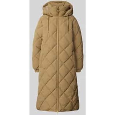 Regular fit gewatteerde lange jas in kreuklook, model 'KIRKTON'