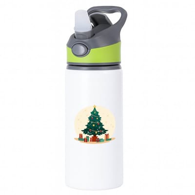 Hacebo® - Kerst kerstboom waterfles met rietje groen - Kerstmis - Kerst beker - winter - kerst - christmas - kerst cadeau - water fles - 650ML