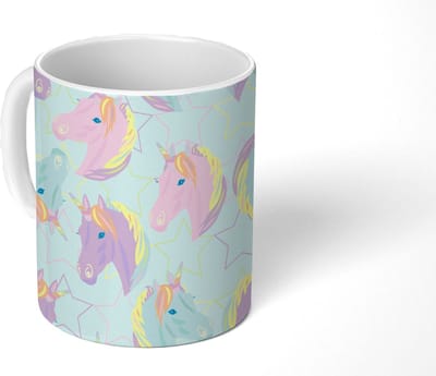 Mok - Koffiemok - Unicorn - Sterren - Patronen - Mokken - 350 ML - Beker - Koffiemokken - Theemok