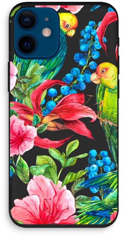 Case Company® - Hoesje geschikt voor iPhone 12 mini hoesje - Papegaaien - Biologisch Afbreekbaar Telefoonhoesje - Bescherming alle Kanten en Schermrand
