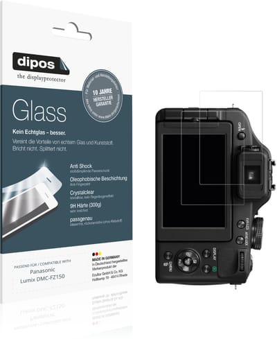 dipos – 2x Pantserfolie geschikt voor Panasonic Lumix DMC-FZ150 | 9H Screenprotector