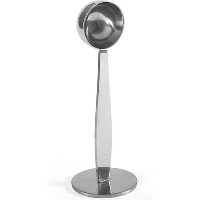 Koffielepel 2 in 1 roestvrijstalen koffielepel Koffietamper voor het meten van het malen van koffiebonen Staande soep voor thuiskantoor zilver