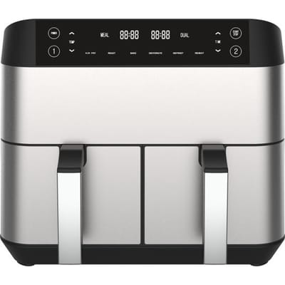 Niceey Dubbele Airfryer XXL - Twee Kookvakken - Dubbele Airfryer - 8.0 Liter - 2460 Watt - Hetelucht friteuse - Incl. Kookboek - Zilver