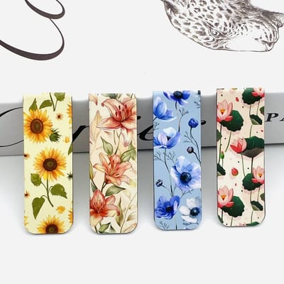 Magnetische Boekenleggers met Bloemenmotief – 12x Sterke Dubbelzijdige Bladwijzers voor Boeken & Planners – Gadgets – Viwado®