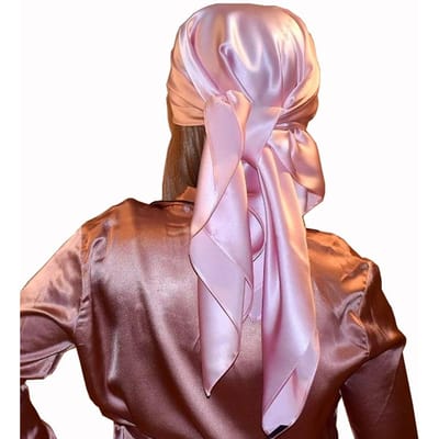 90*90cm Zijden Sjaals Dames Vierkante Satijnen Hijab Sjaal Effen Zakdoek Sjaals Sjaals Hoofddoek Vrouwelijke Hoofdband Islamitische Bandana One Size brown
