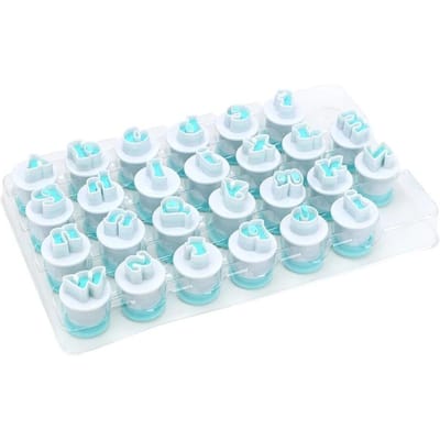 Koekjesvorm Hoofd- en kleine letters Alfabet Cookie Cutter Hoofdletters Fondant Cakevorm Plastic Plunger Cutter