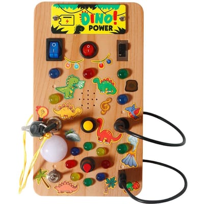 Montessori Druktebord Sensorisch Speelgoed Met LED Licht Schakelaar Bedieningspaneel Reisactiviteiten Kinder Spelletjes Ideaal Voor