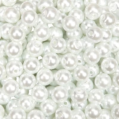 500 Stuks 8mm Glazen Kralen Witte Ronde Faux Parels voor DIY Sieraden, Kettingen en Armbanden Maken
