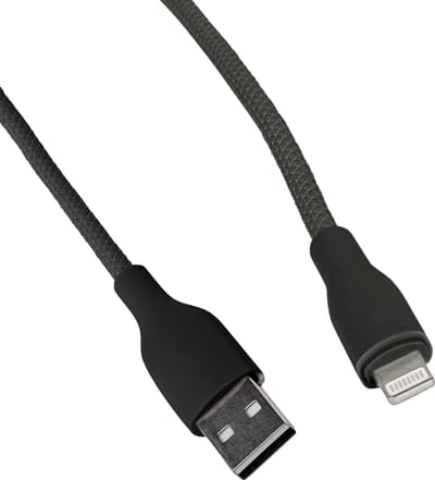 Sterke USB Kabel geschikt voor Apple CarPlay en iPhone Oplaadkabel - 1 Meter - geschikt voor Lightning naar USB-A Oplader Kabel