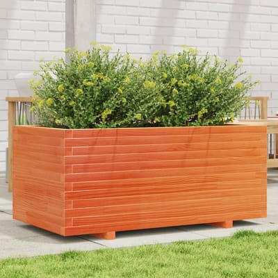 vidaXL - Plantenbak - 110x60x49,5 - cm - massief - grenenhout - wasbruin