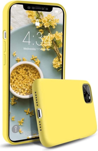 LuxeBass Siliconen hoesje geschikt voor Apple iPhone 11 Pro Max - Geel - telefoonhoes - gsm hoes - telefoonhoesje