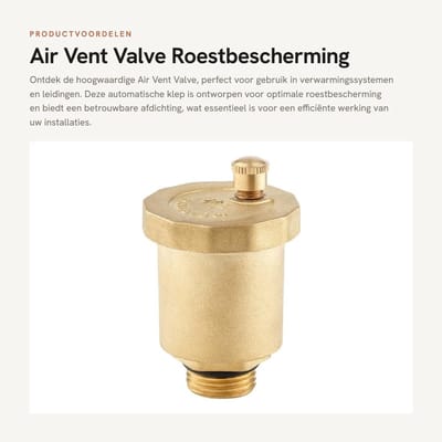 Dailygoods- Ventiel Roestbestendig - Automatische Klep - Messing - Hoge Temperatuur - Eenvoudige Installatie - Betrouwbare Afdichting - Luchtklep
