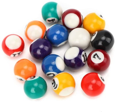 Dailygoods- Biljartbal 16 Stuks - Mini Biljartballen - Hars - Stoot- en Krasbestendig - Rond en Uitgebalanceerd - Professionele Kwaliteit - Poolballen
