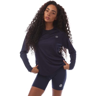 Skins Dames/Dames Serie-3 T-shirt met lange mouwen (Marine)