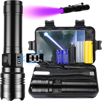 SCH® Zaklamp op batterijen - Zaklamp - Zaklampen - Zwart - 17cm x 4cm x 5cm