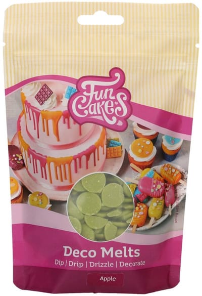 FunCakes Deco Melts Groene Appelsmaak - 250g - Smeltsnoep - Cupcake Decoratie - Lollies - Snoepjes