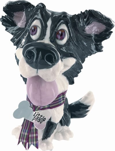 MadDeco - ludiek beeldje Border Collie pup - polystone - 12 cm hoog - onze kleine vriendjes